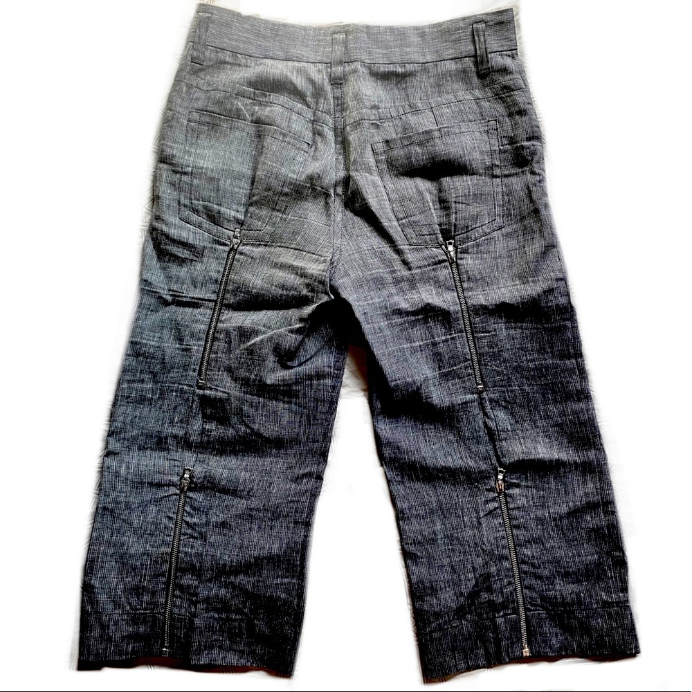 Marc Jacobs Linen High Waisted Cropped Pants with Back Zippers, size 8